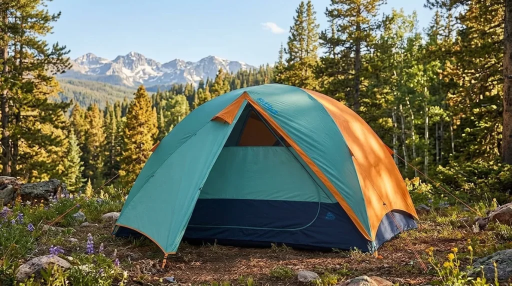 the Kelty Wireless 6 — best budget camping tent with 76-inch peak height and dual vestibules
